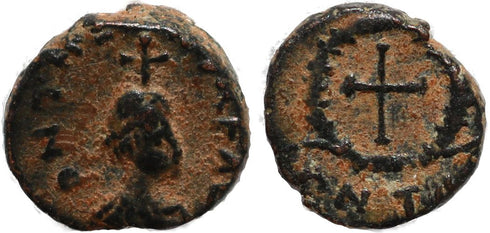 Rare ancient roman coin of Theodosius II - Cross above head